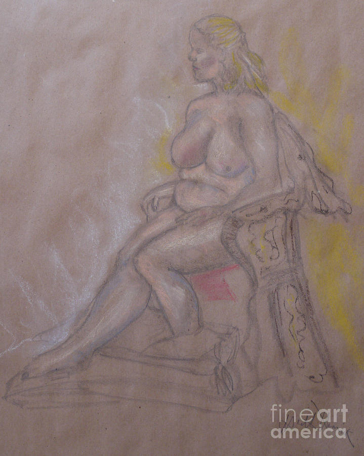 Woman sitting in a Chair Painting by Heather Hennick