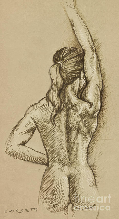 Woman Sketch Drawing by Robert Corsetti