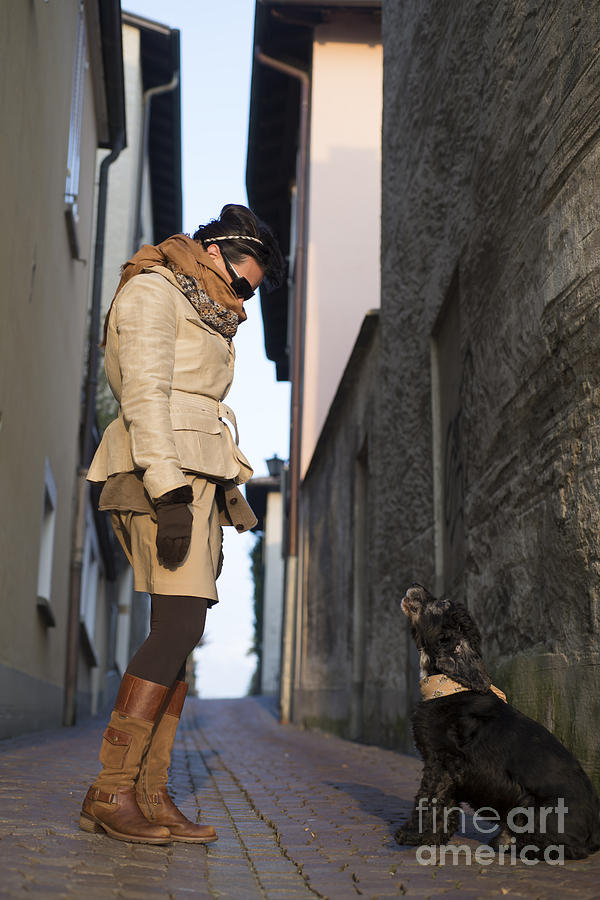 Woman speak with her dog Photograph by Mats Silvan