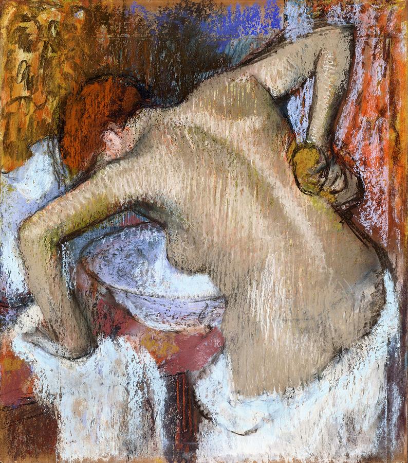 Impressionism Painting - Woman Sponging Her Back by Edgar Degas