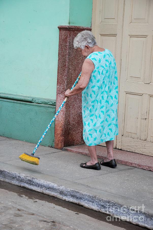 Woman Sweeping Photograph by Andrea Simon