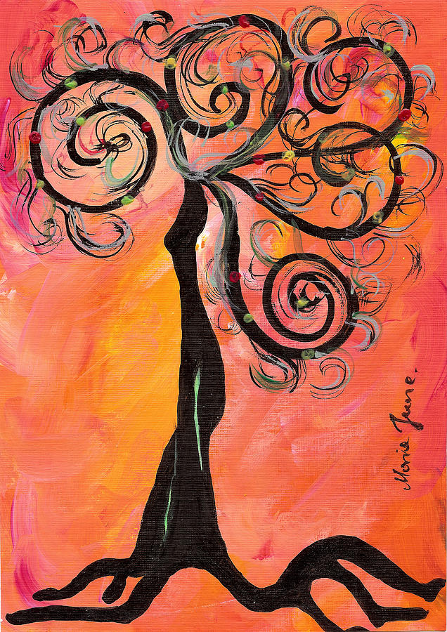 Woman Tree Painting - Woman Tree by Mrs Wilkes Art