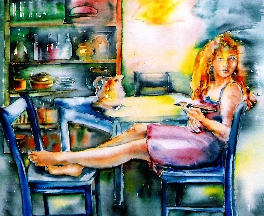 Woman Waiting No 2 Painting by Trudi Doyle