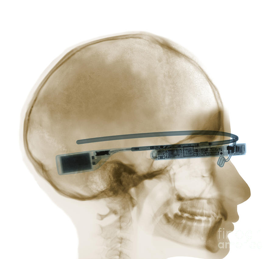 Camera Photograph - Woman Wearing Google Glass X-ray by Ted Kinsman