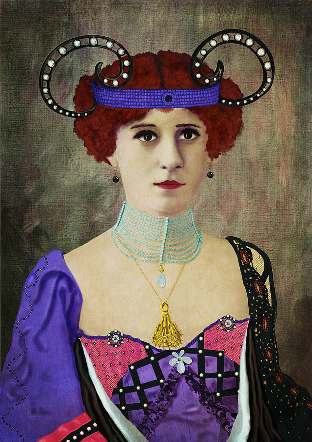 Woman wearing Headdress Painting by Sandra Selle Rodriguez