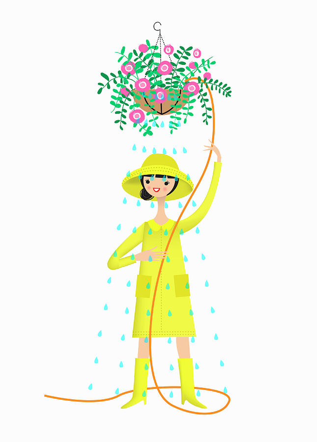 Woman Wearing Rain Hat, Raincoat Photograph by Ikon Ikon Images