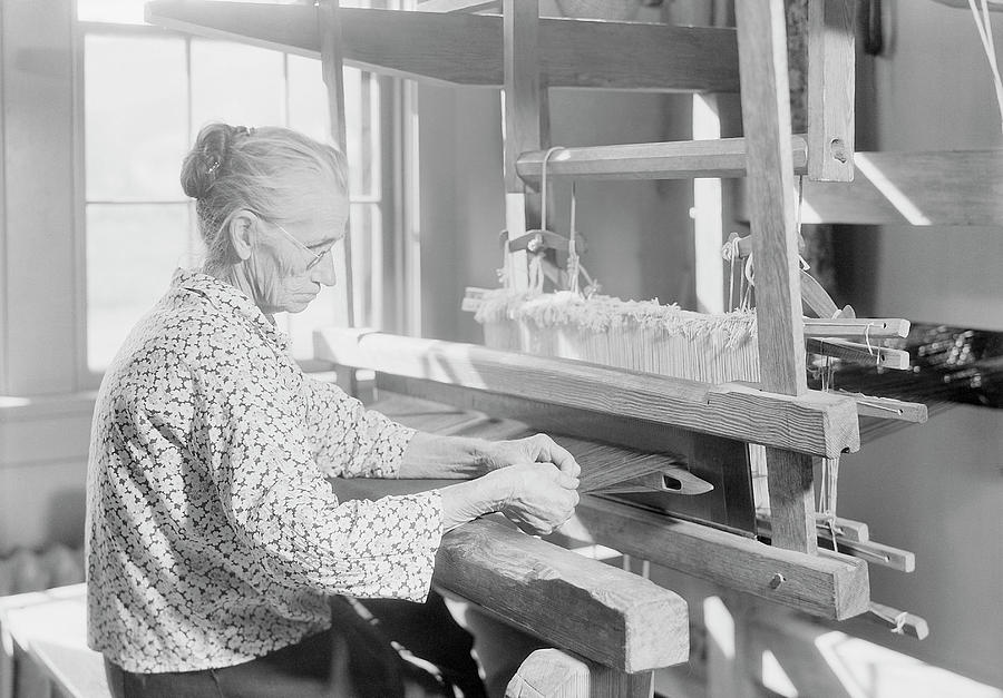 Woman Weaving Oldfashioned Jean Photograph by Stocktrek Images Fine
