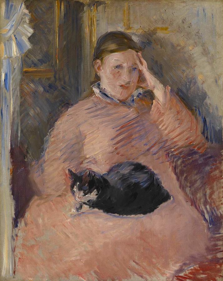 Edouard Manet Painting - Woman with a Cat by Edouard Manet
