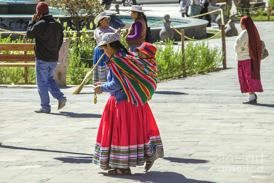 Woman with baby in traditional Peruvian clothing Photograph by Patricia Hofmeester