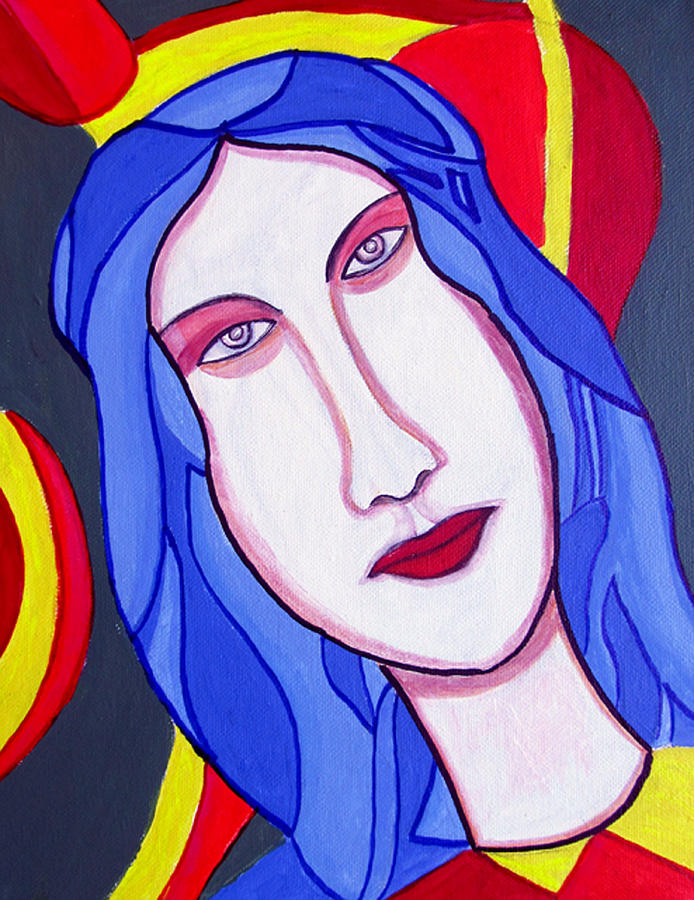 Woman With Blue Hair Painting By Seshadri Sreenivasan Fine Art America