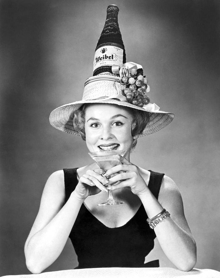 Woman With Champagne Hat Photograph By Underwood Archives Fine Art America