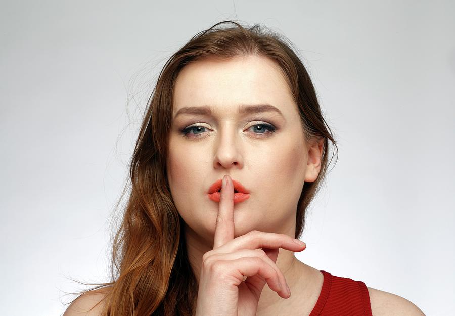 Woman With Finger To Her Lips Photograph By Victor De Schwanbergscience Photo Library Fine