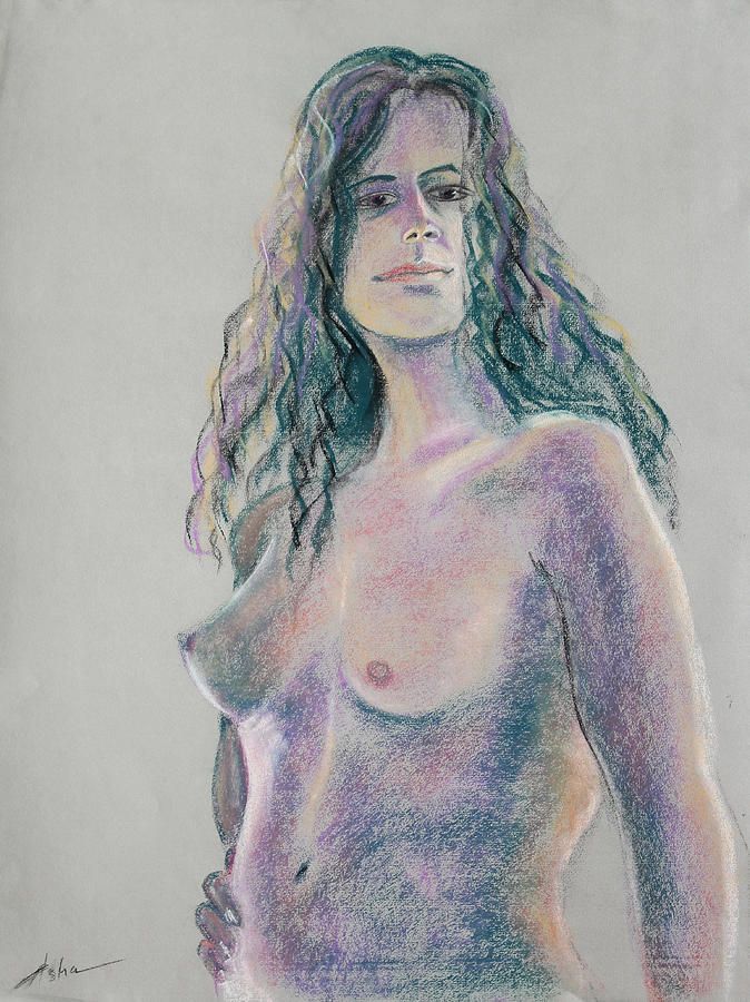 Nude Woman Drawing - Woman with Hand on her Hip by Asha Carolyn Young