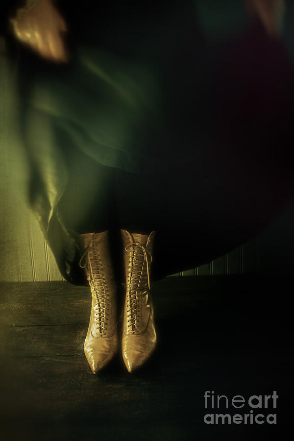 Woman with lace boots dancing Photograph by Sandra Cunningham