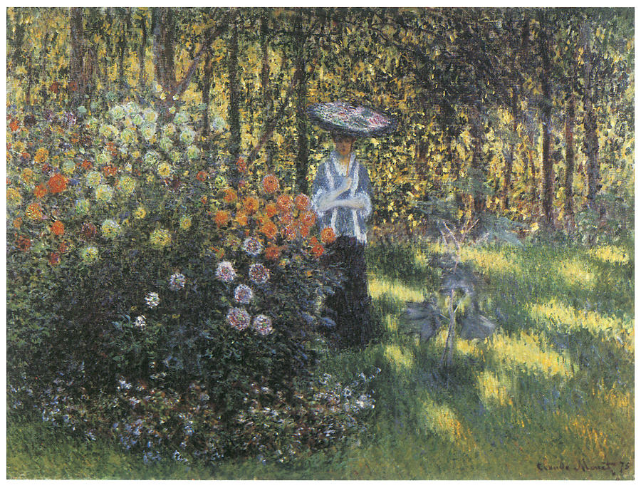 Woman With Parasol In The Garden Painting By Claude Monet
