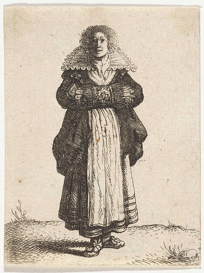 Woman With Sleeve Drawing by Jan Gillisz. Van Vliet - Pixels