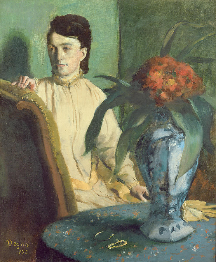 Edgar Degas Painting - Woman With The Oriental Vase by Edgar Degas