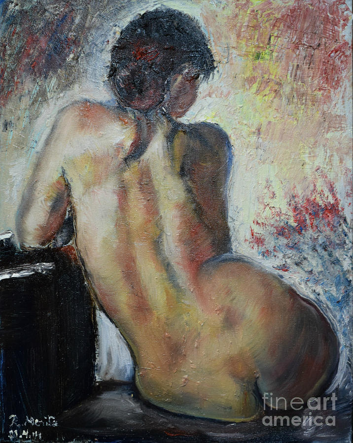 Womans Back  Painting by Raija Merila
