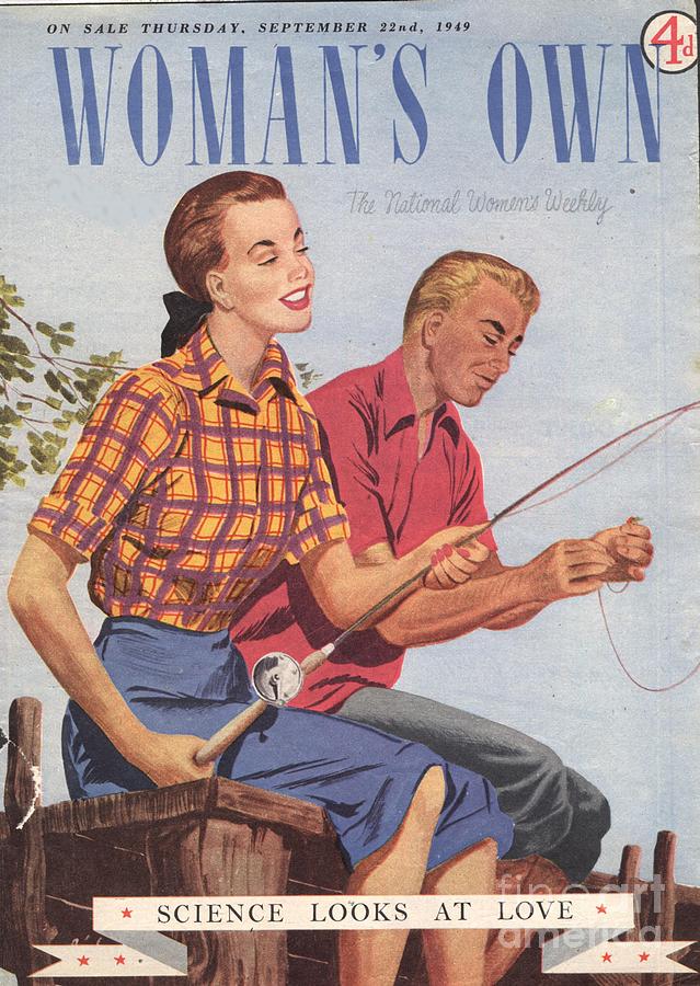 Sports Drawing - Womans Own 1940s Uk Fishing Magazines by The Advertising Archives