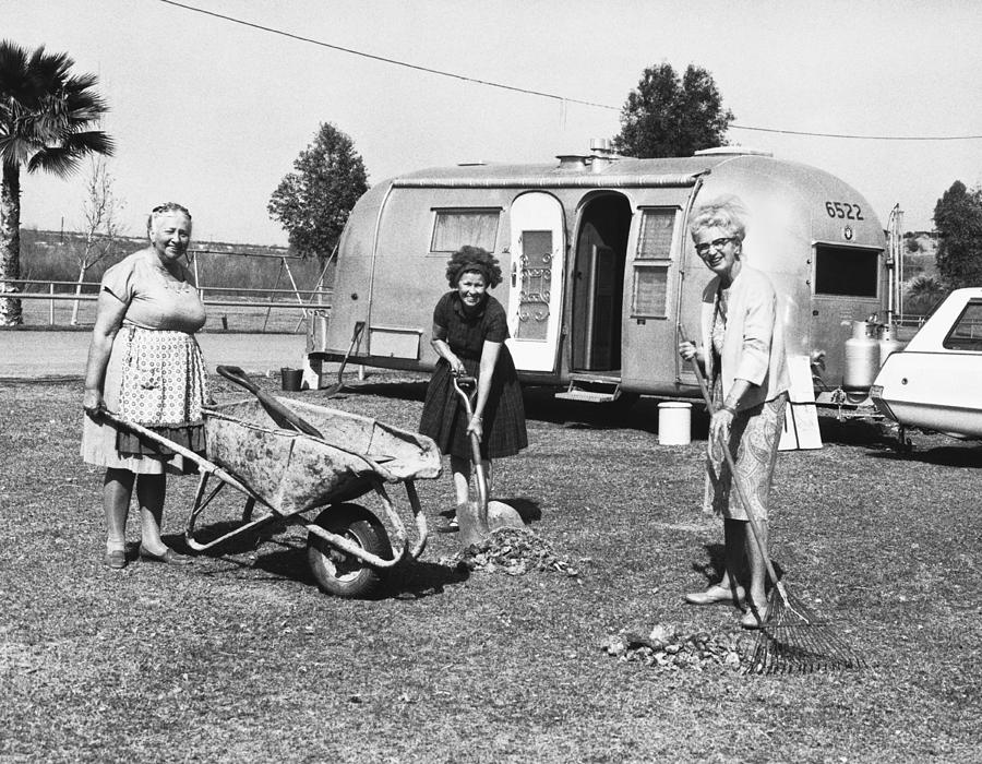 Women Cleaning Rodeo Grounds Photograph by Underwood Archives - Fine ...