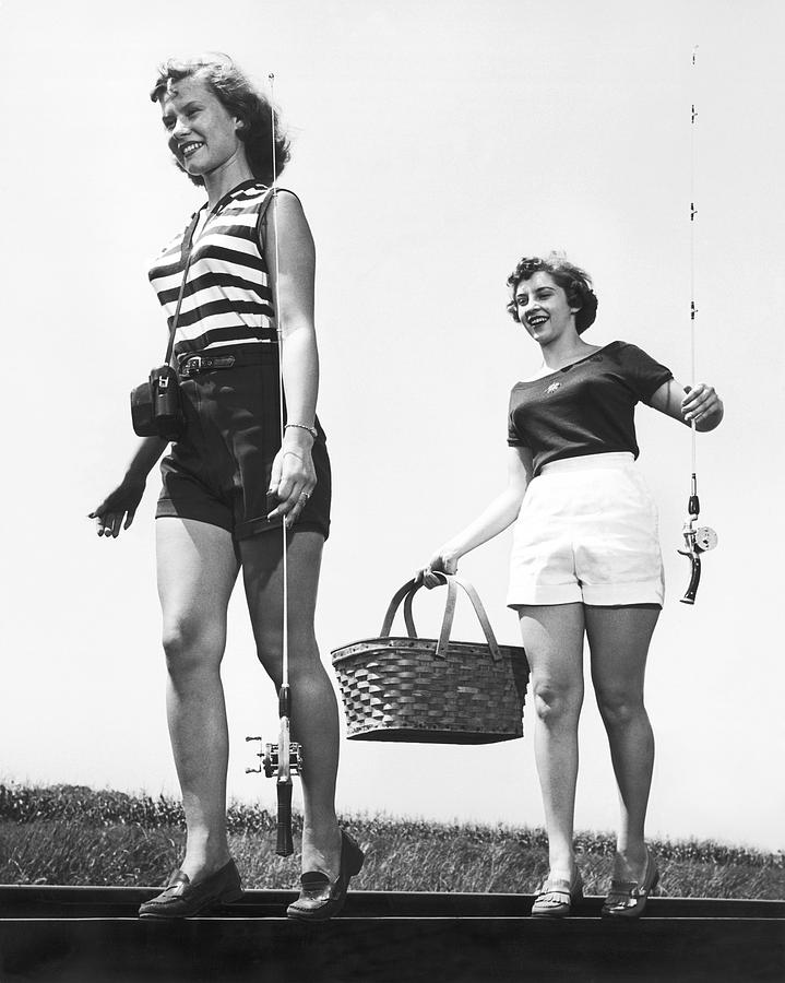 Women Going Fishing Photograph by Underwood Archives - Fine Art America