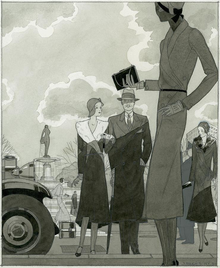 Women In A Park Wearing Paquin Digital Art by Jean Pages Women In A Park Wearing Paquin Digital Art by Jean Pages