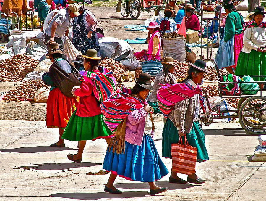 Women in Barter Market near Puno-Peru Photograph by Ruth Hager