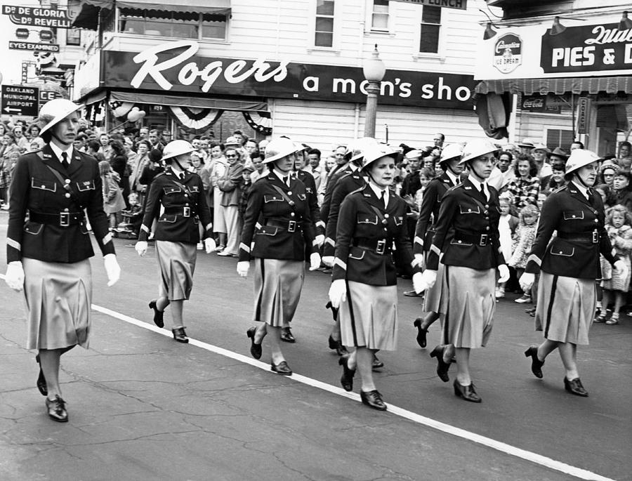 Women Marching In Parade Photograph by Underwood Archives