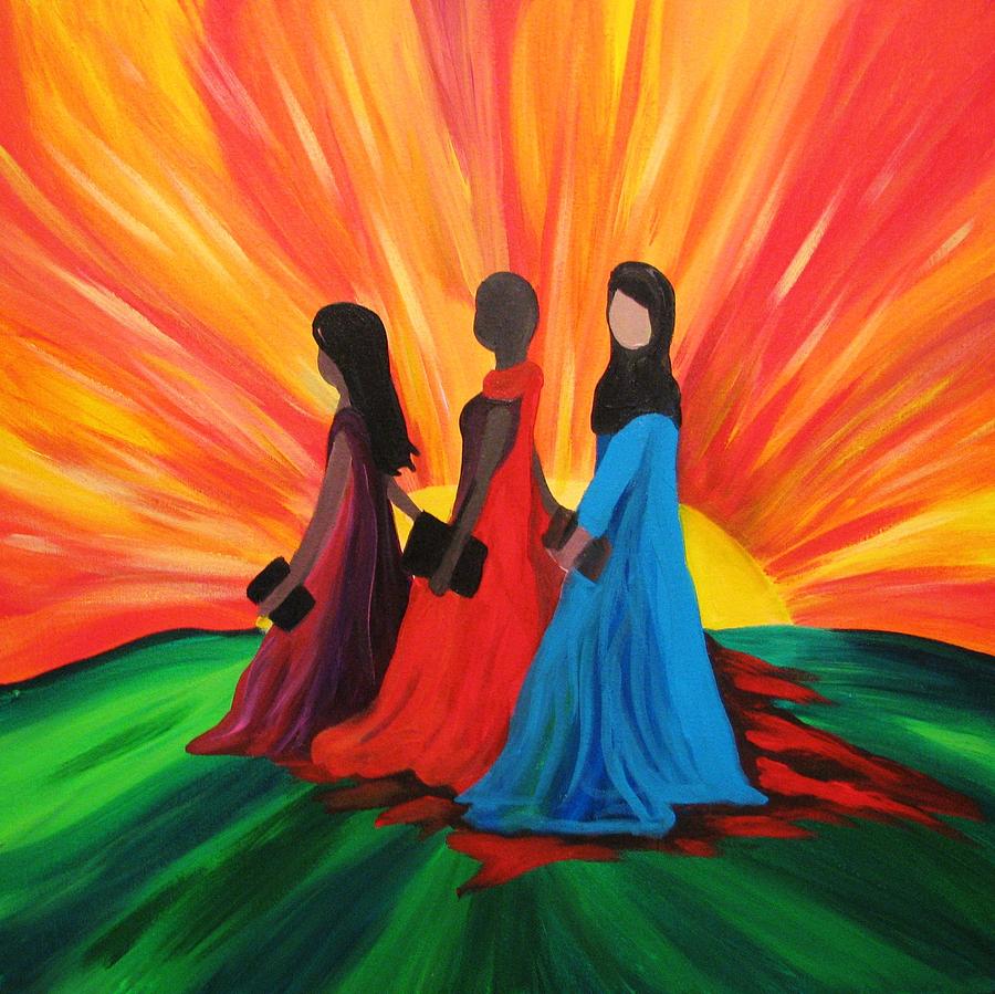 Women Empowerment Painting - Women of Courage 11 by Kelly Simpson Hagen