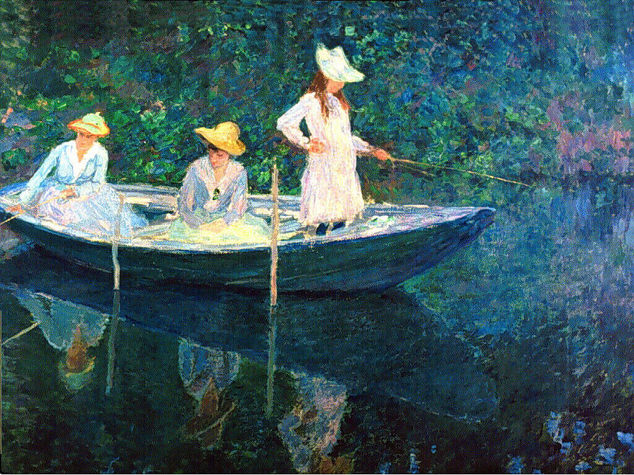 Women on a Boat by Claude Monet