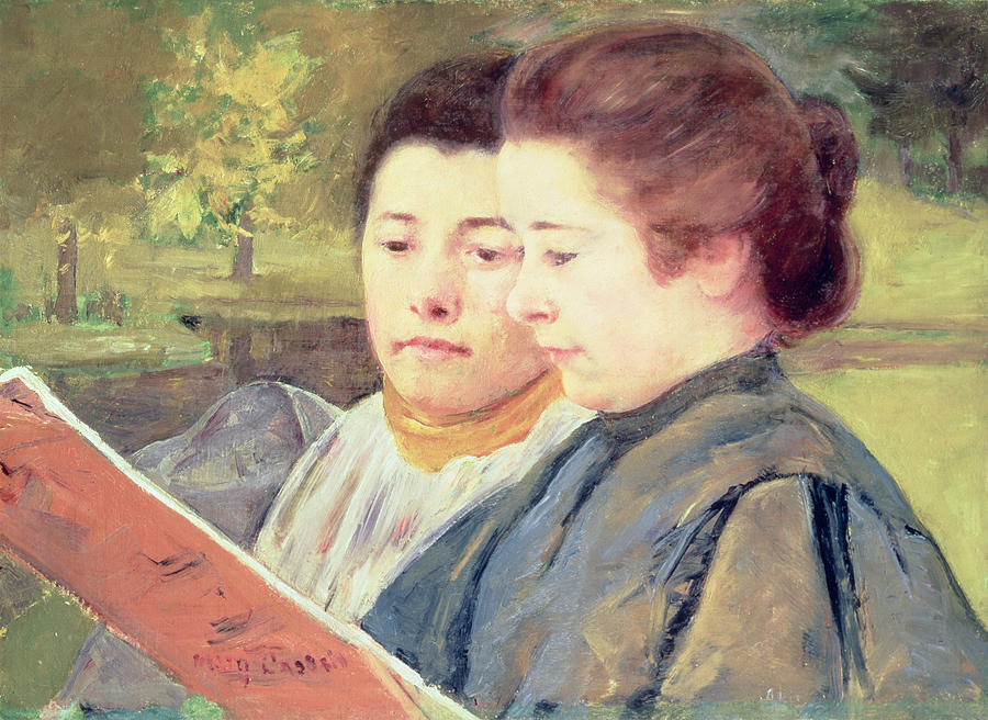 Women Reading Painting by Celestial Images
