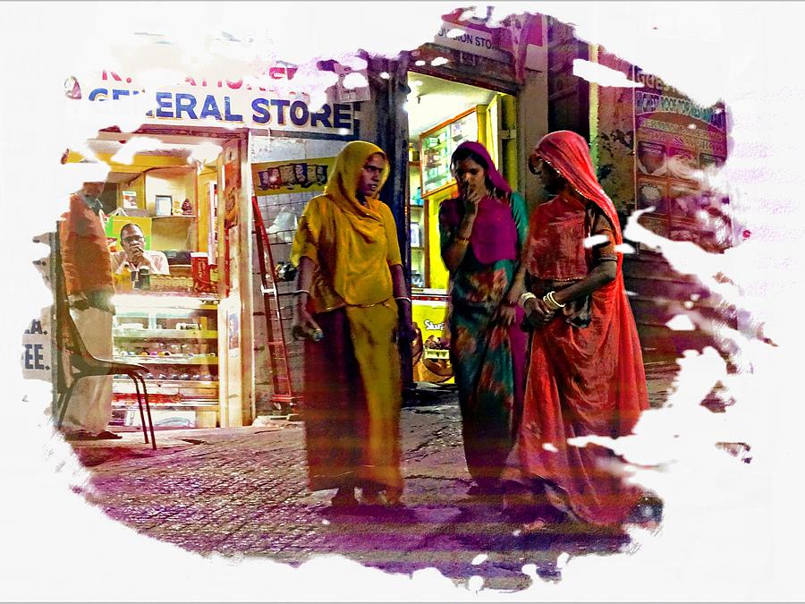 Women Shopping India Rajasthan Udaipur Photograph by Sue Jacobi