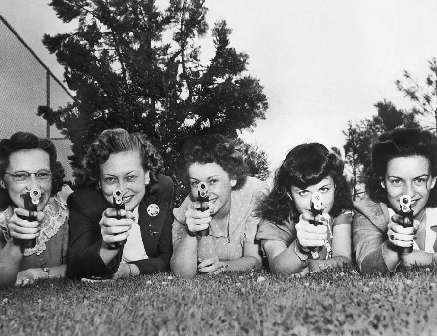 Women Take Weapons Training Photograph by Underwood Archives