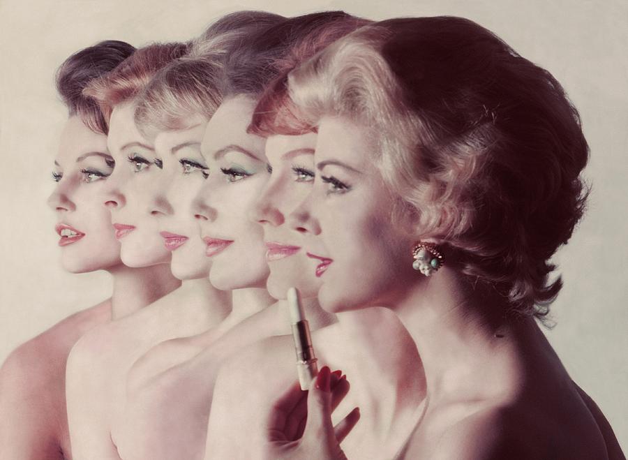 Women Wearing Revlon Lipstick Photograph by John Rawlings Women Wearing Revlon Lipstick Photograph by John Rawlings