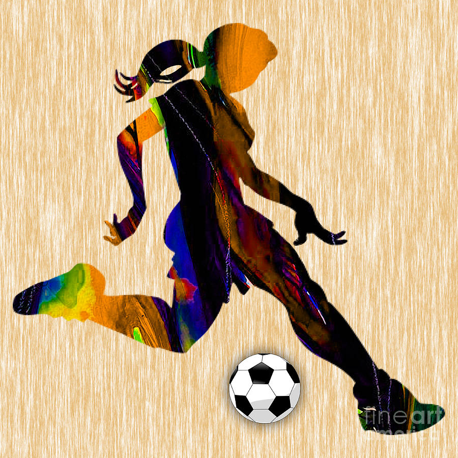 Womens Soccer Mixed Media by Marvin Blaine