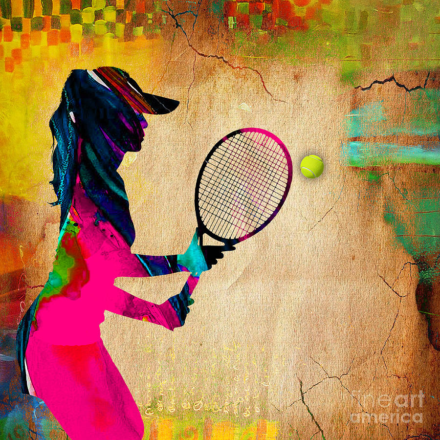 Womens Tennis Painting Mixed Media by Marvin Blaine