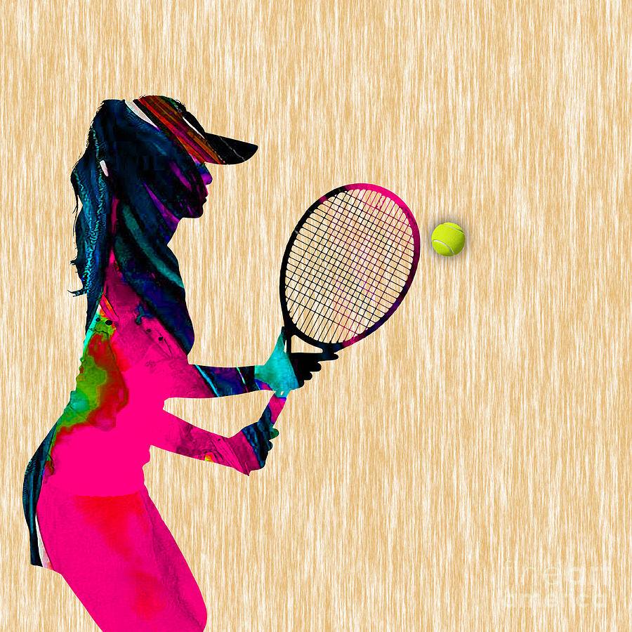 Womens Tennis Watercolor Mixed Media by Marvin Blaine