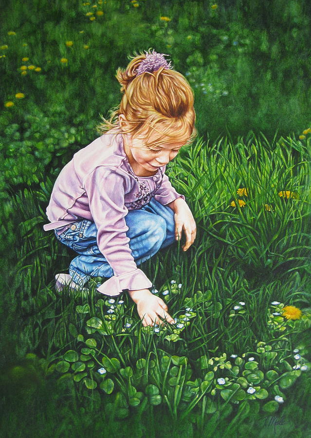 Wonder in a Wildflower Painting by Tracy Male