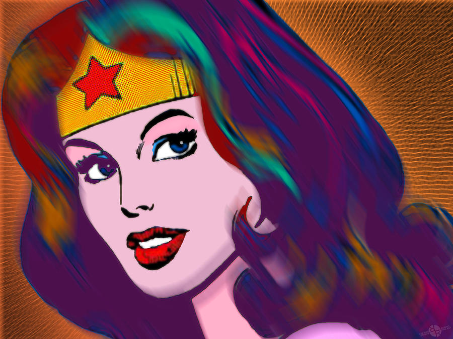 Wonder Woman Pop Painting by Tony Rubino