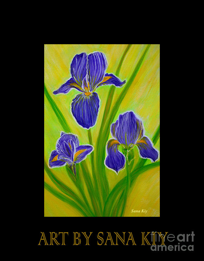 Wonderful Iris Flowers3.Inspirations Collection.  Painting by Oksana Semenchenko