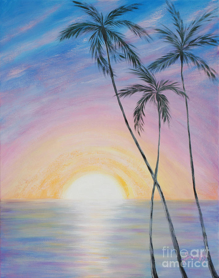 Wonderful Sunrise in Paradise Painting by Oksana Semenchenko