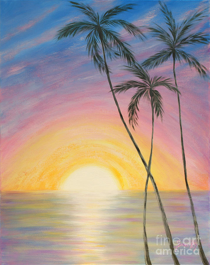 Wonderful Sunrise in Paradise2 Painting by Oksana Semenchenko