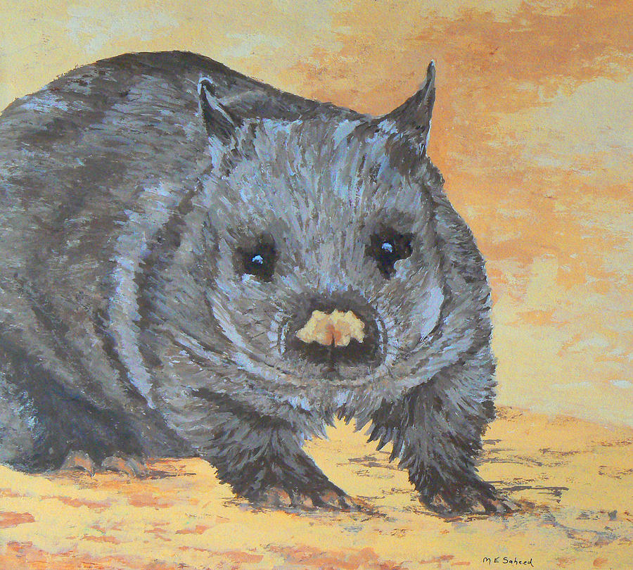Wonderful Wombat Painting by Margaret Saheed