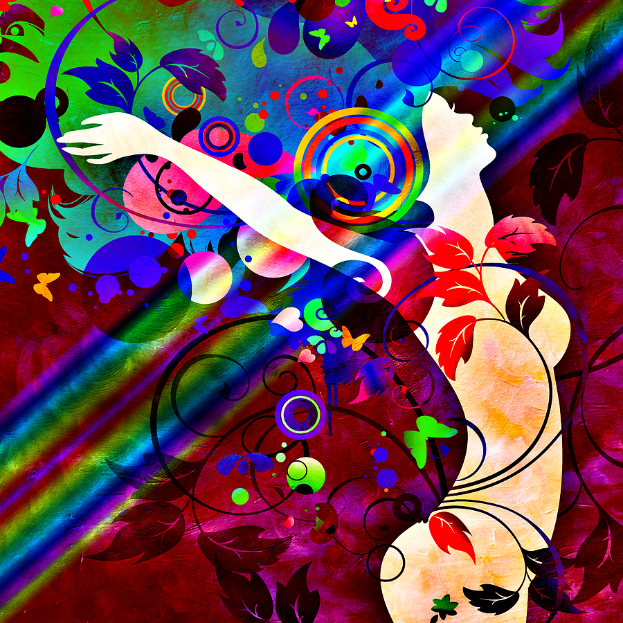 Abstract Mixed Media - Wondrous At The End Of The Rainbow by Angelina Tamez