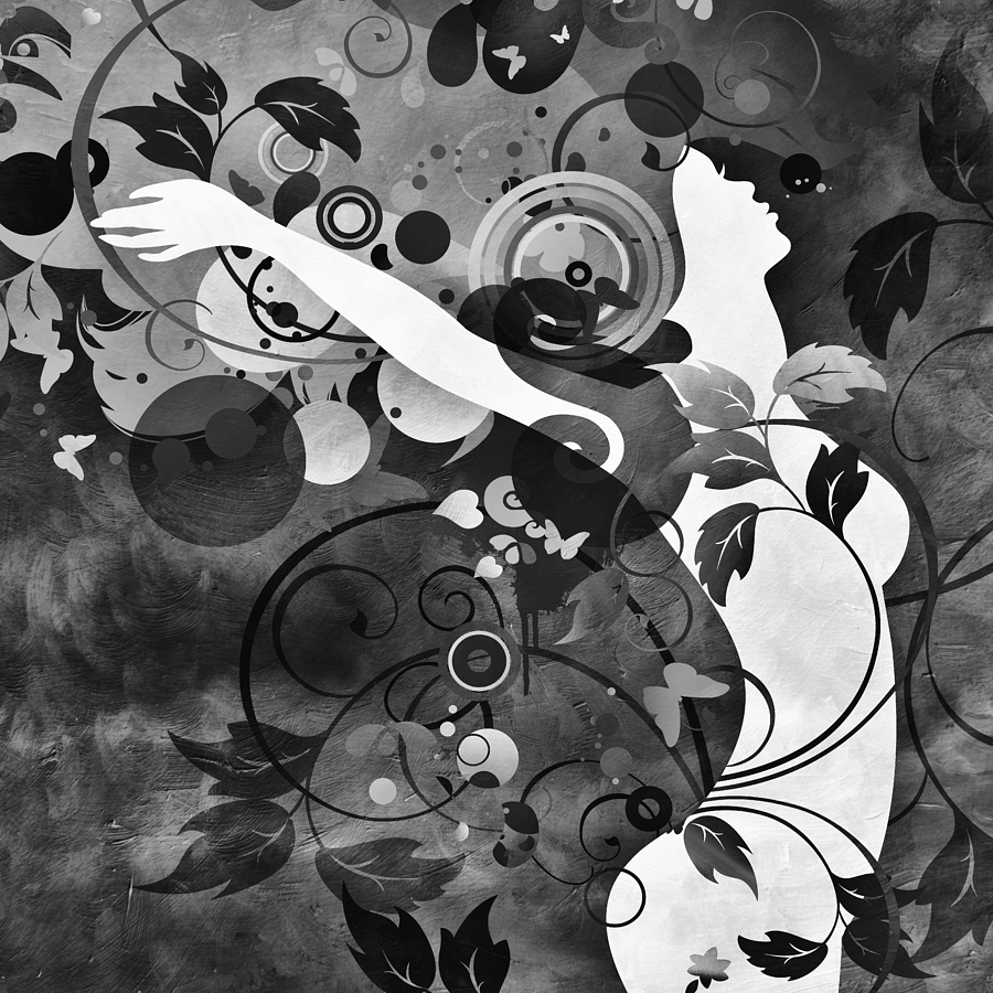 Abstract Digital Art - Wondrous BW by Angelina Tamez