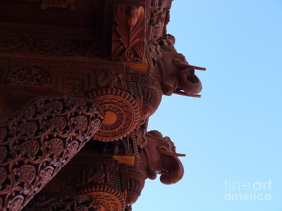 Wood Carvings of Havali Temple 002 Photograph by Lingfai Leung