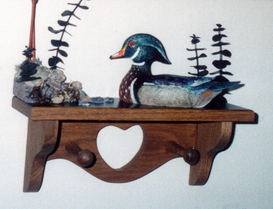 Mini Wood Duck Drake No 3 Sculpture by Craig Burgwardt