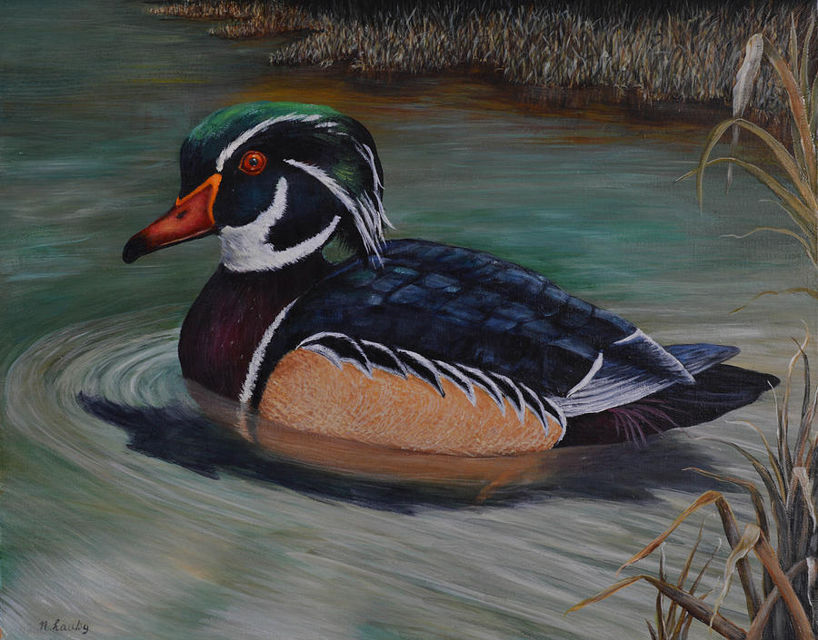 Wood Duck Painting by Nancy Lauby