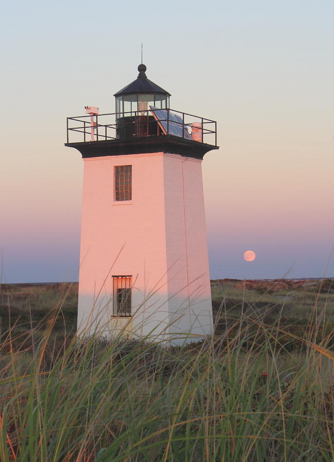 Wood End Lighthouse Cape Cod Moonrise Photograph by John Burk Pixels