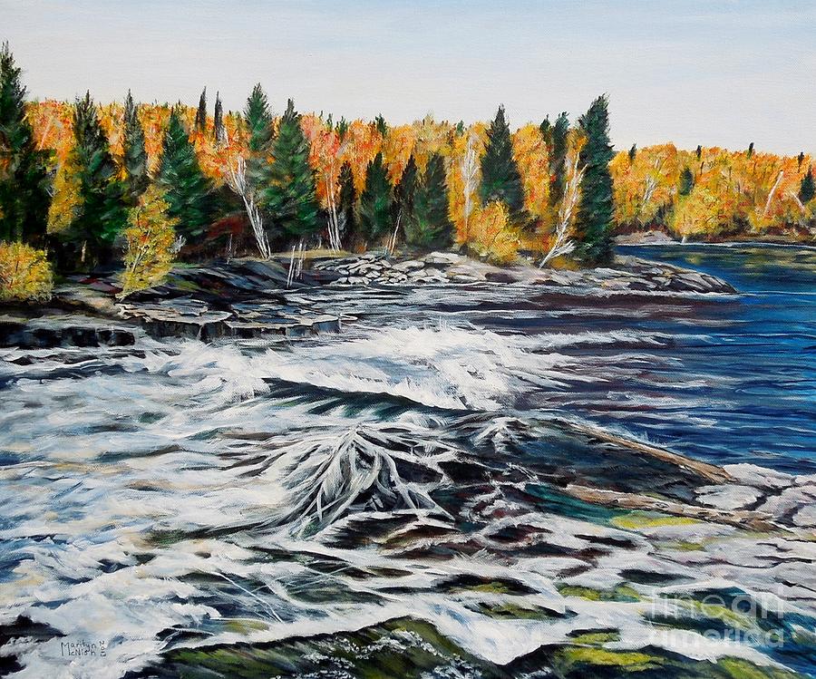 Wood Falls 2 Painting by Marilyn McNish